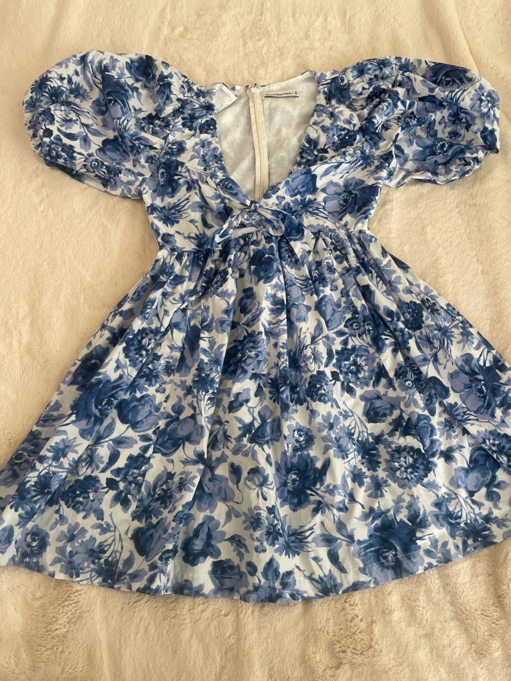Abercrombie & Fitch White and Blue Floral Sundress